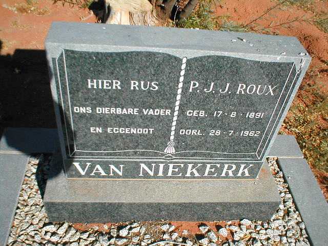 NIEKERK P.J.J. Roux, van 1891-1962