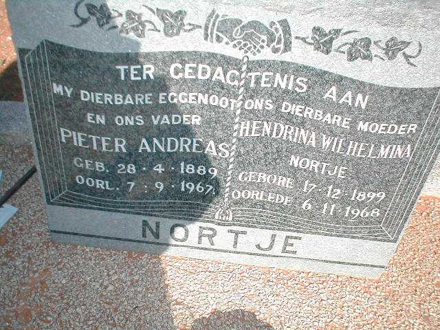 NORTJE Pieter Andreas 1889-1967 &amp; Hendrina Wilhelmina 1899-1968