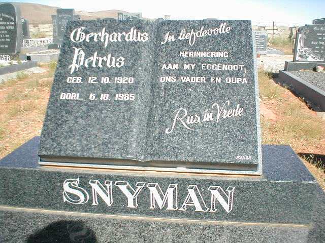 SNYMAN Gerhardus Petrus 1920-1985