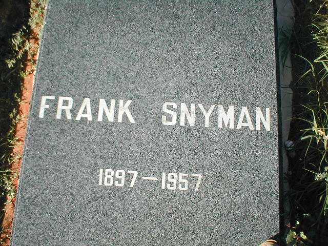 SNYMAN Frank 1897-1957