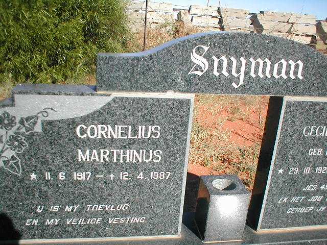 SNYMAN Cornelius Marthinius 1917-1987