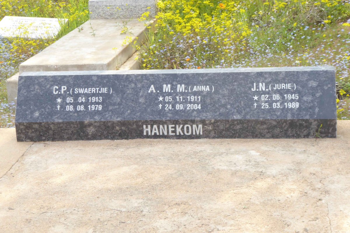 HANEKOM C.P. 1913-1979 &amp; A.M.M 1911-2004 :: HANEKOM J.N. 1945-1989