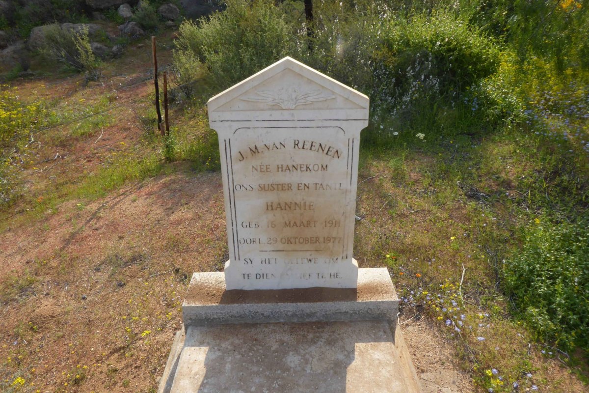 REENEN J.M., van nee HANEKOM 1911-1977