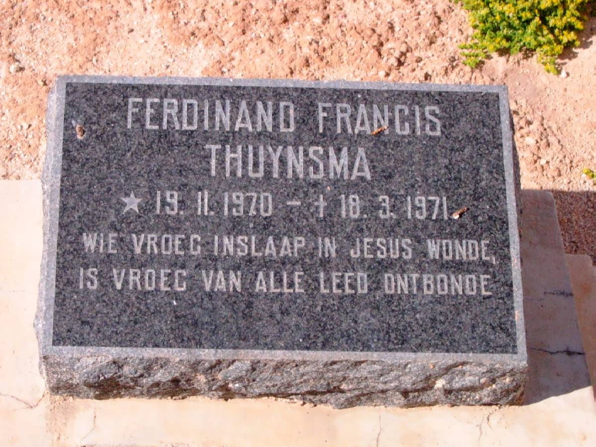THUYNSMA Ferdinand Francis 1970-1971