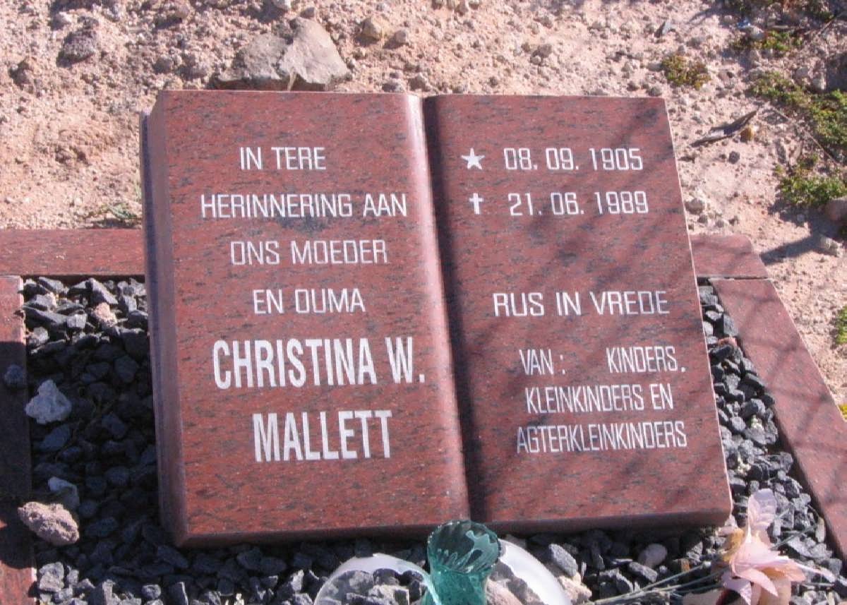 MALLETT Christina W. 1905-1989