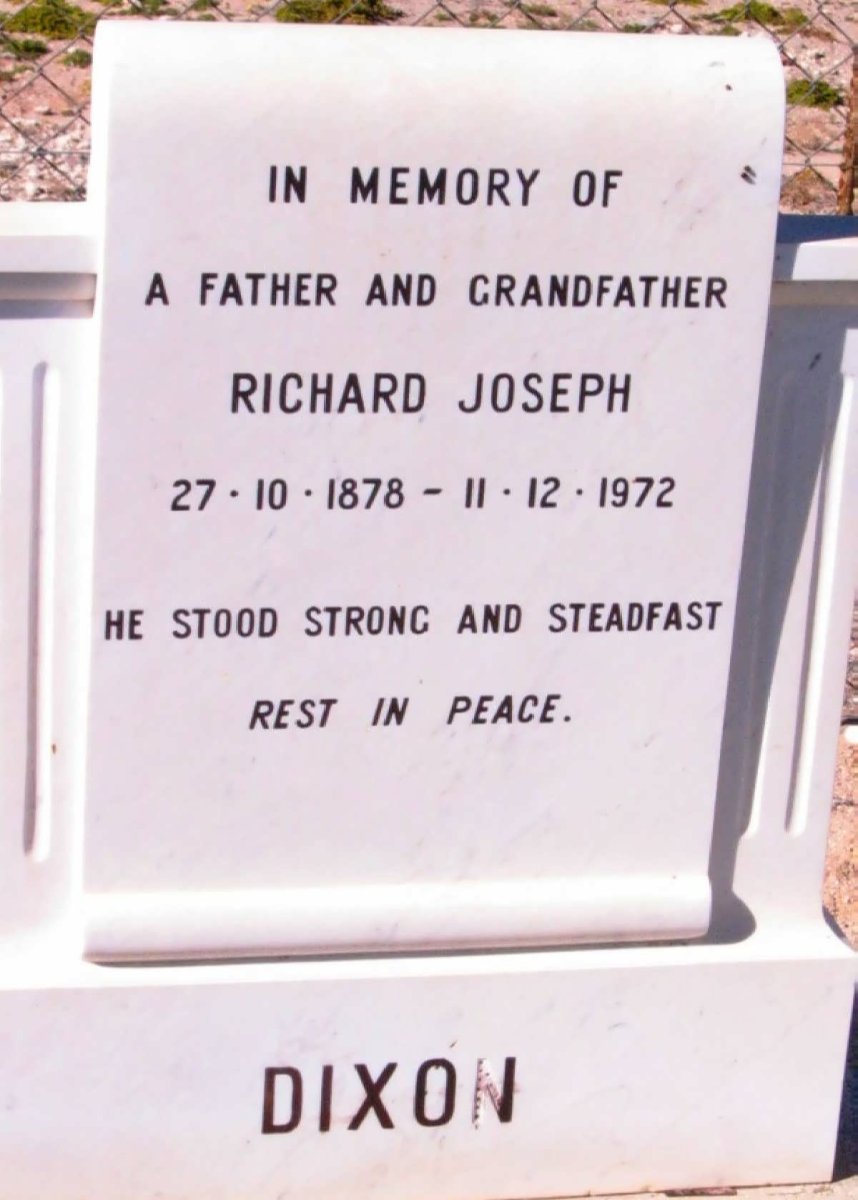 DIXON Richard Joseph 1878-1972
