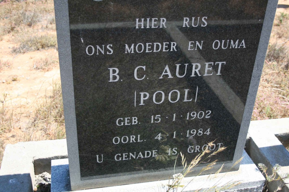 AURET B.C. nee POOL 1902-1984