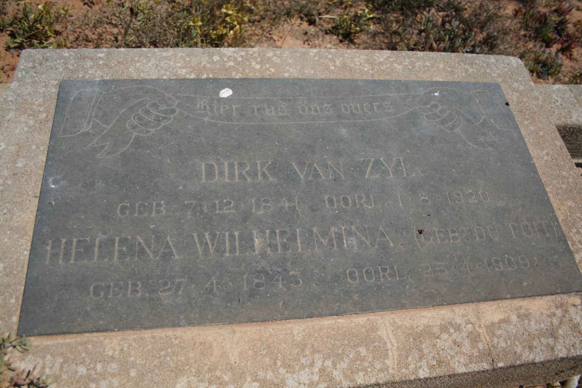 ZYL Dirk, van 1841-1920 &amp; Helena Wilhelmina DU TOIT 1843-1909