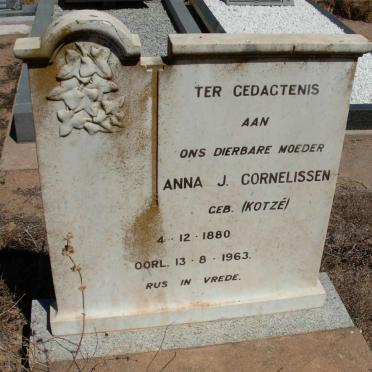 CORNELISSEN Anna J. nee KOTZE 1880-1963