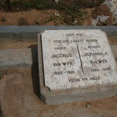 WYK Jacobus, van 1865-1921 &amp; Johanna A. 1868-1928