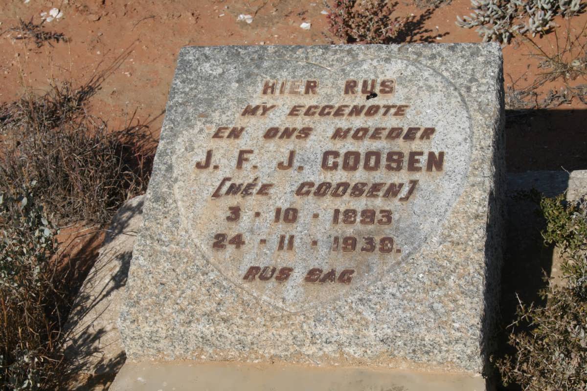 GOOSEN J.F.J. nee GOOSEN 1893-1939