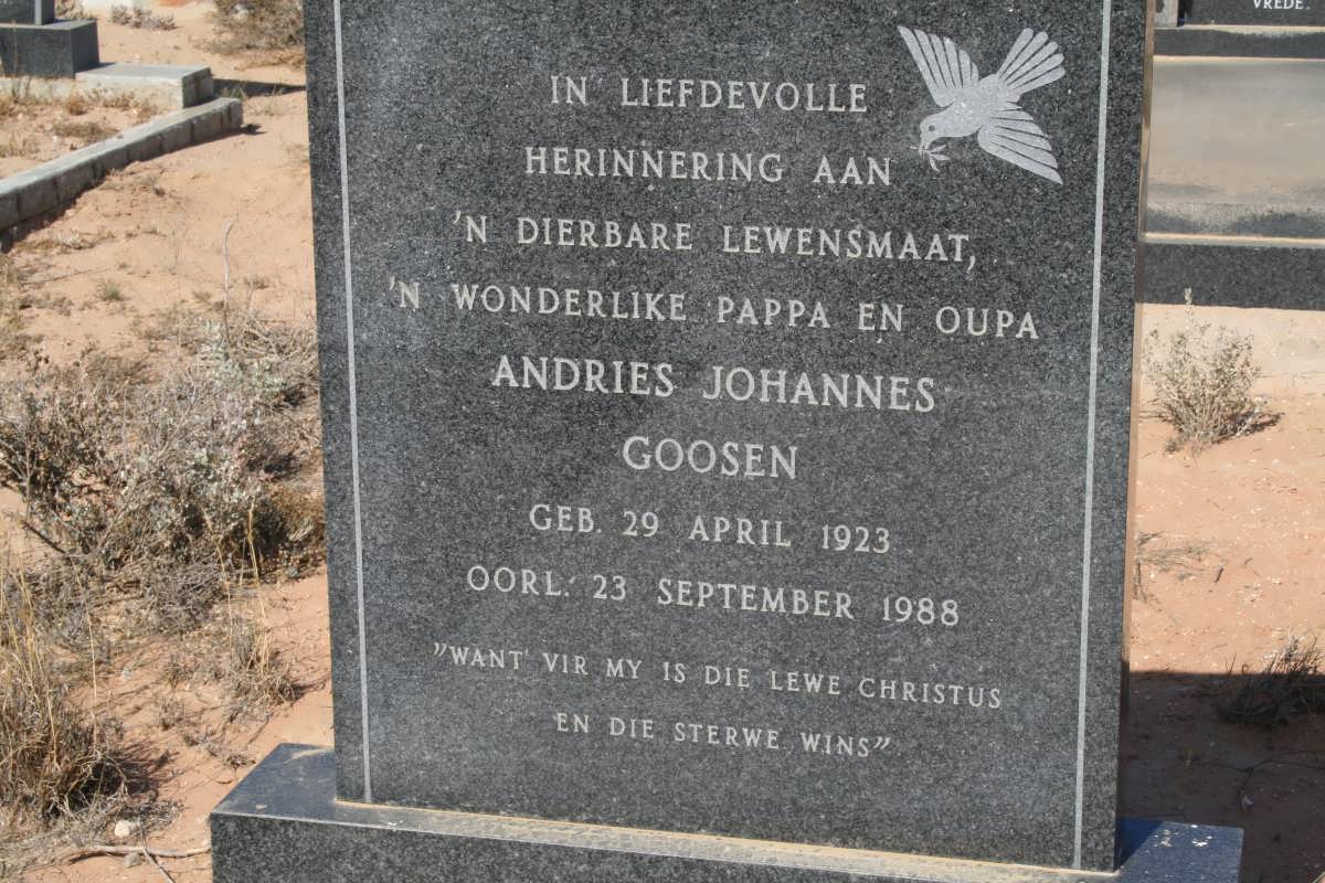 GOOSEN Andries Johannes 1923-1988