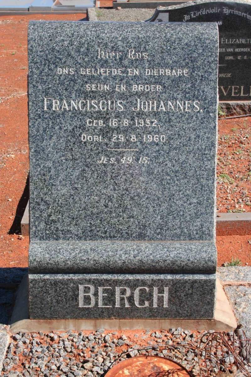 BERGH Franciscus Johannes  1932-1960