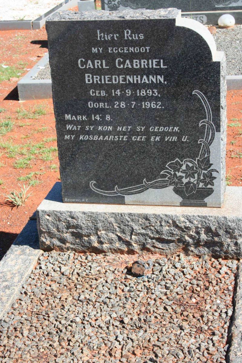 BRIEDENHANN Carl Gabriel  1893-1962