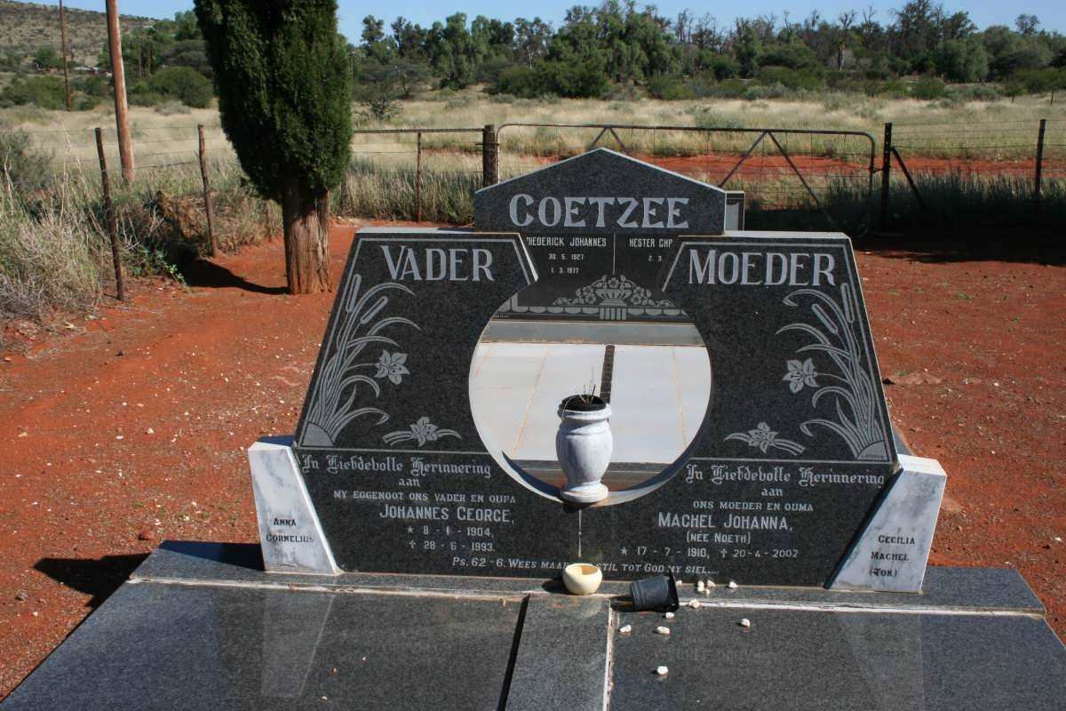 COETZEE Johannes George 1904-1993 &amp;  Machel Johanna NOETH 1910-2002