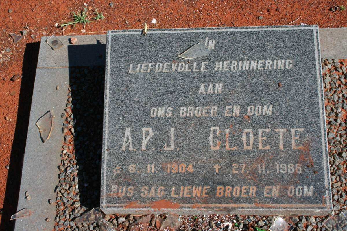 CLOETE A.P.J. 1904-1986