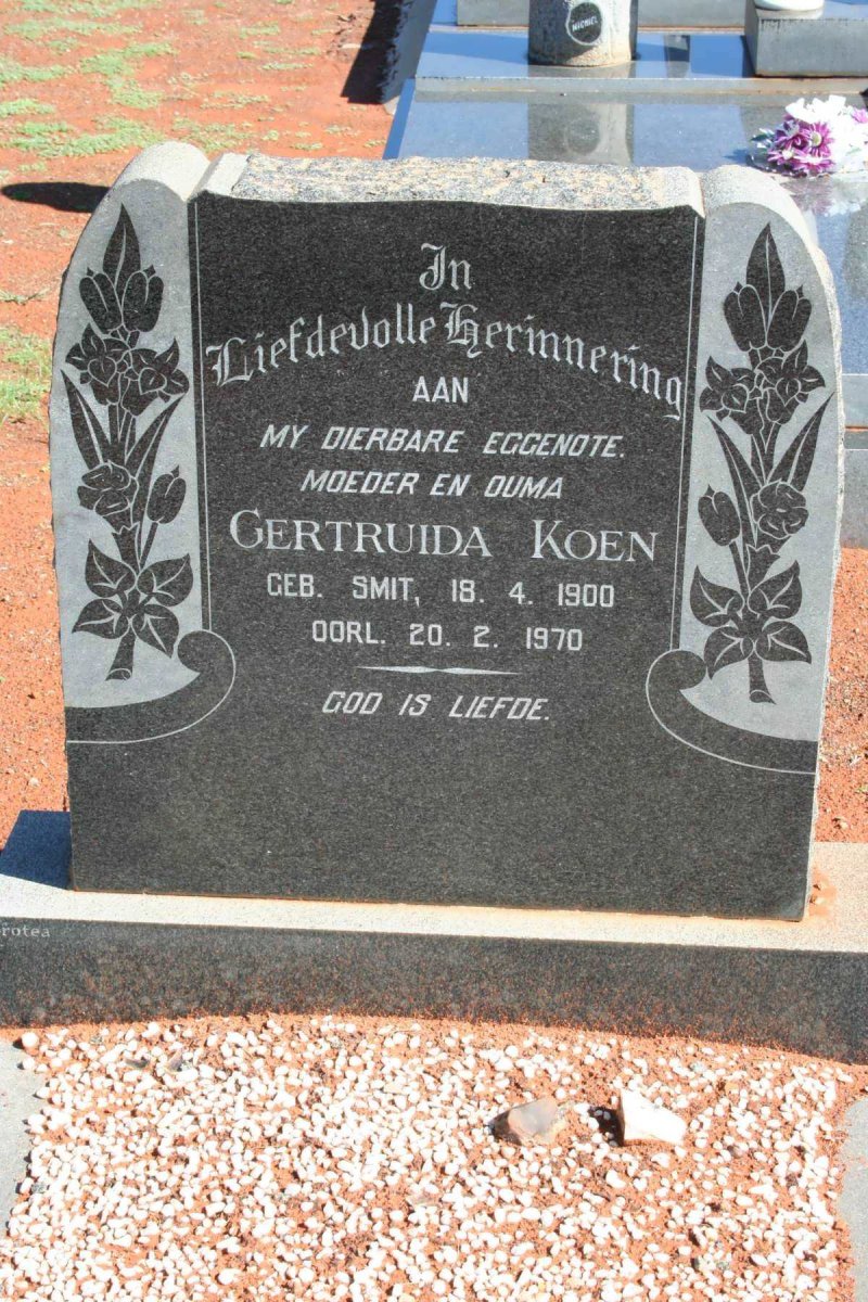 KOEN Gertruida nee SMIT  1900-1970