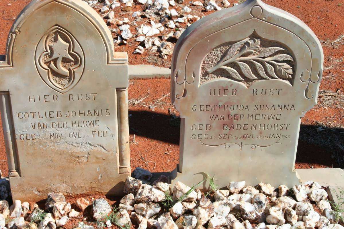 MERWE Godlieb Johannes, van der  1823-1899 &amp; Geertruida Susanna BADENHORST 1845-1905