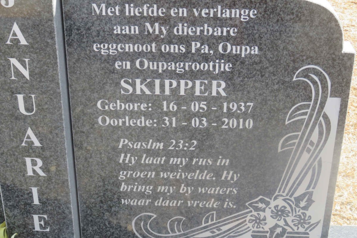 JANUARIE Skipper 1937-2010 &amp; Martha Johanna 1940-2015
