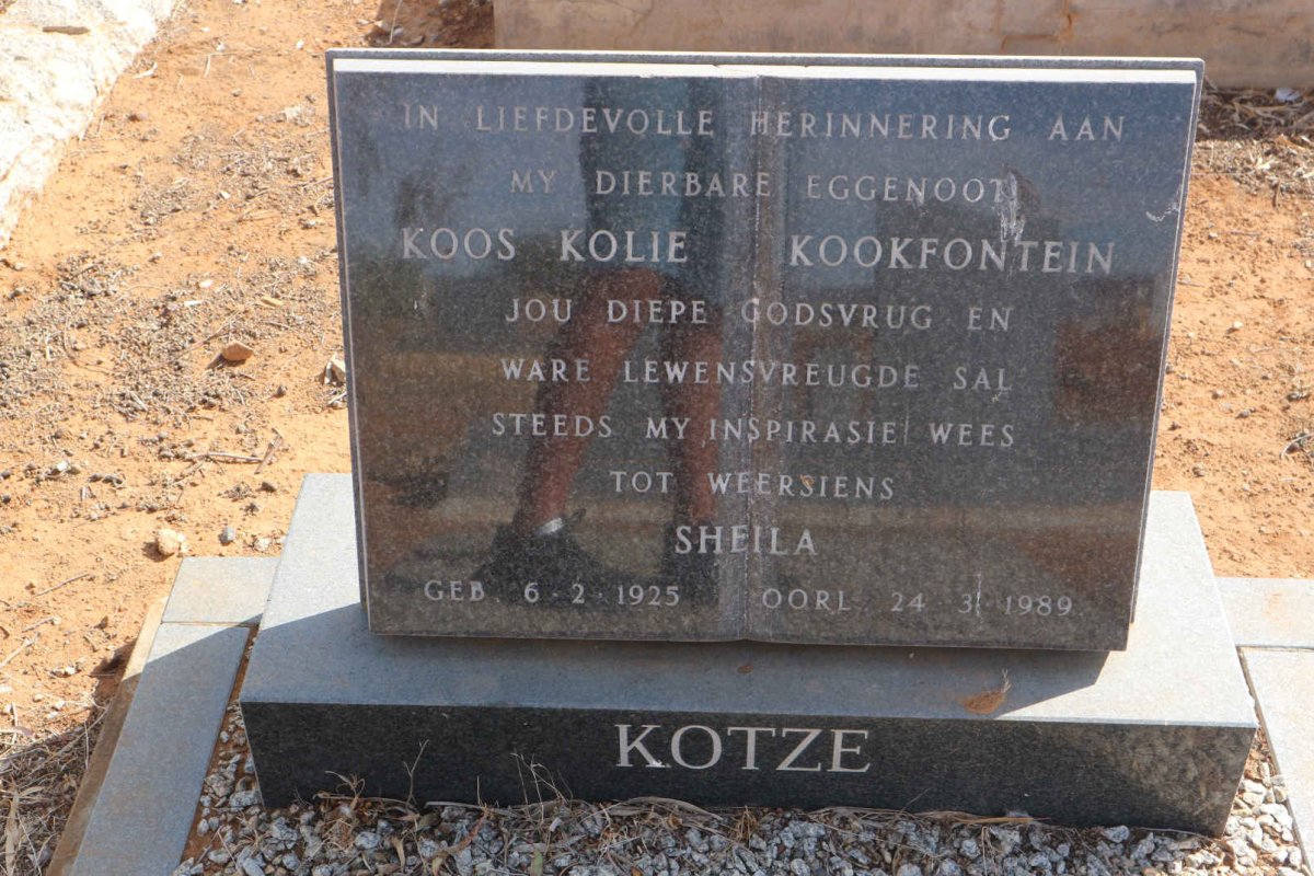 KOTZE Koos Kolie Kookfontein 1925-1989