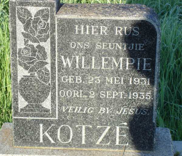 KOTZÉ Willempie 1931-1935