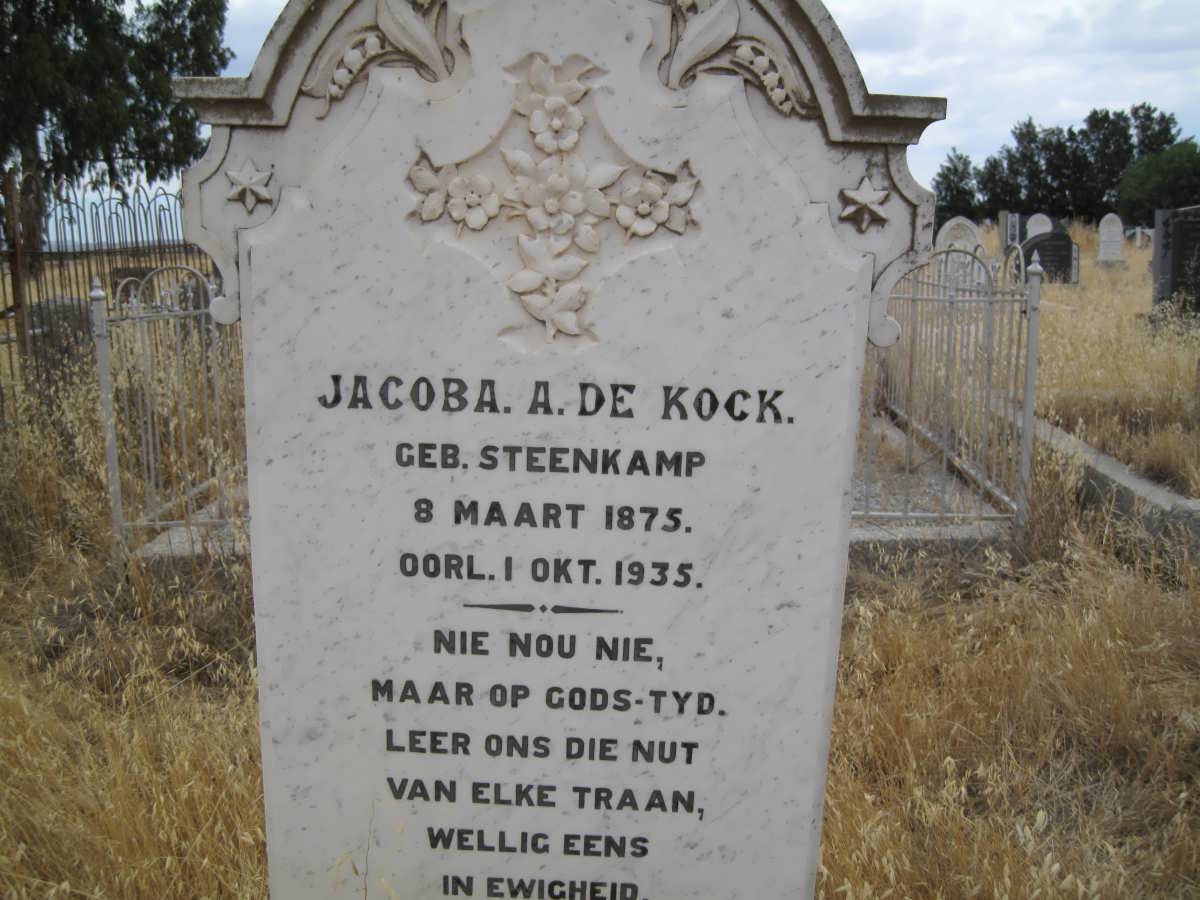 KOCK Jacoba A, de nee STEENKAMP 1875-1935