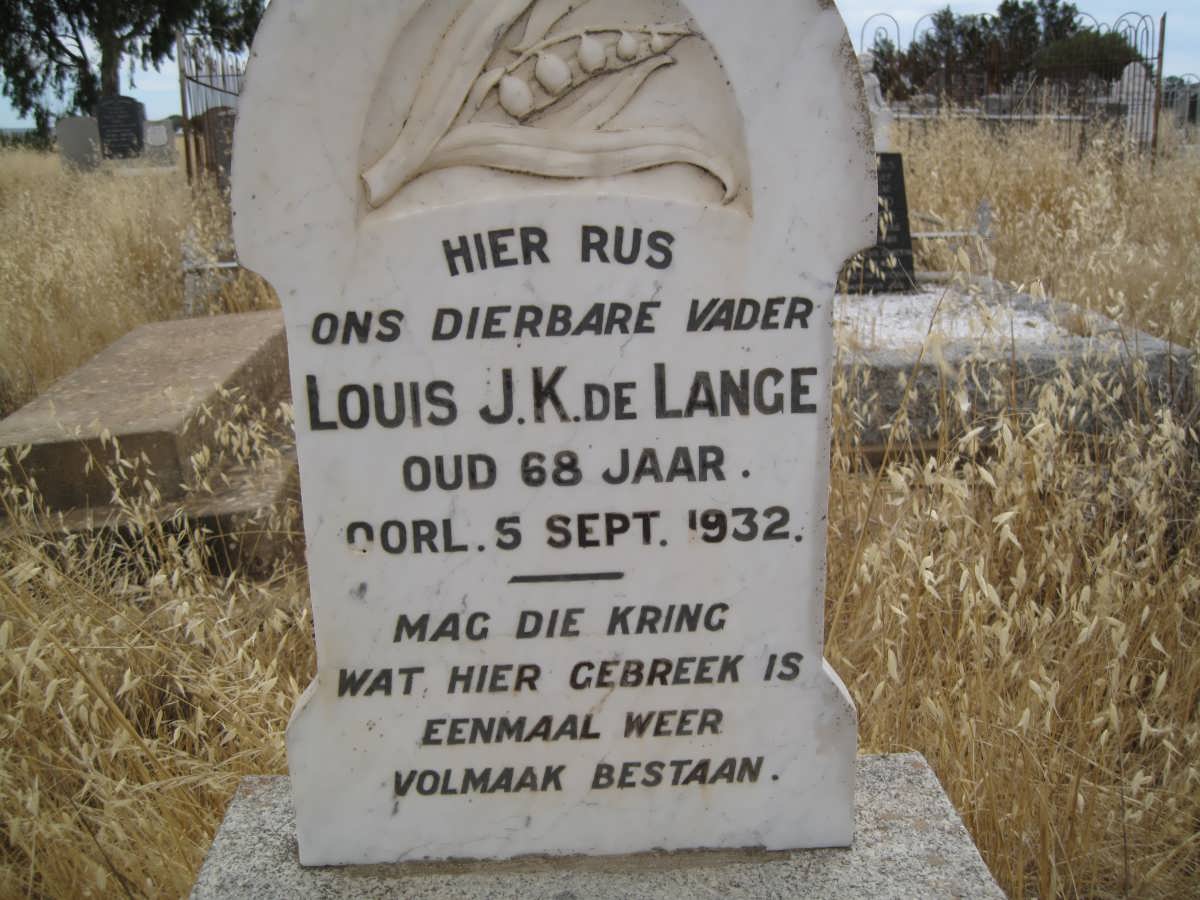 LANGE Louis K, de -1932