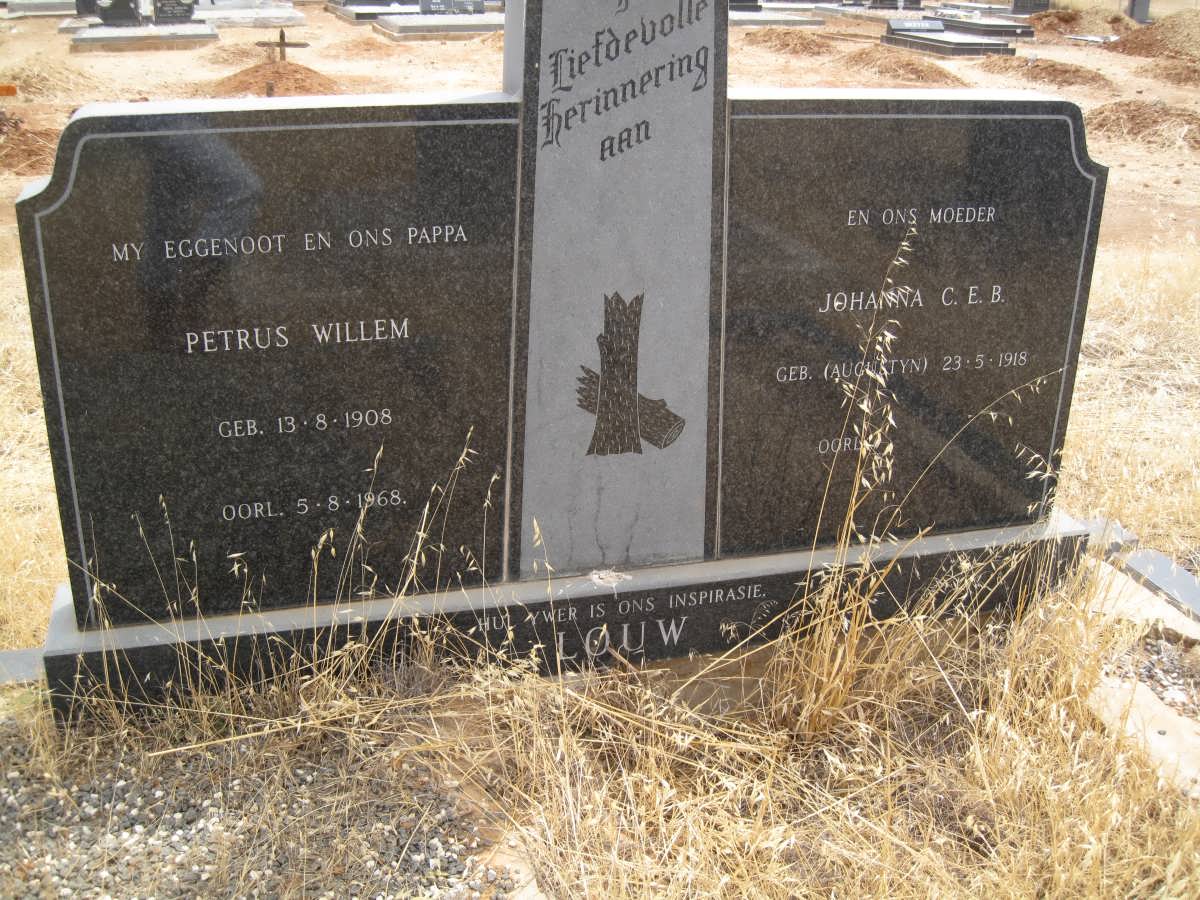LOUW Petrus Willem 1908-1968 &amp; Johanna C.E.B. AUGUSTYN 1918-