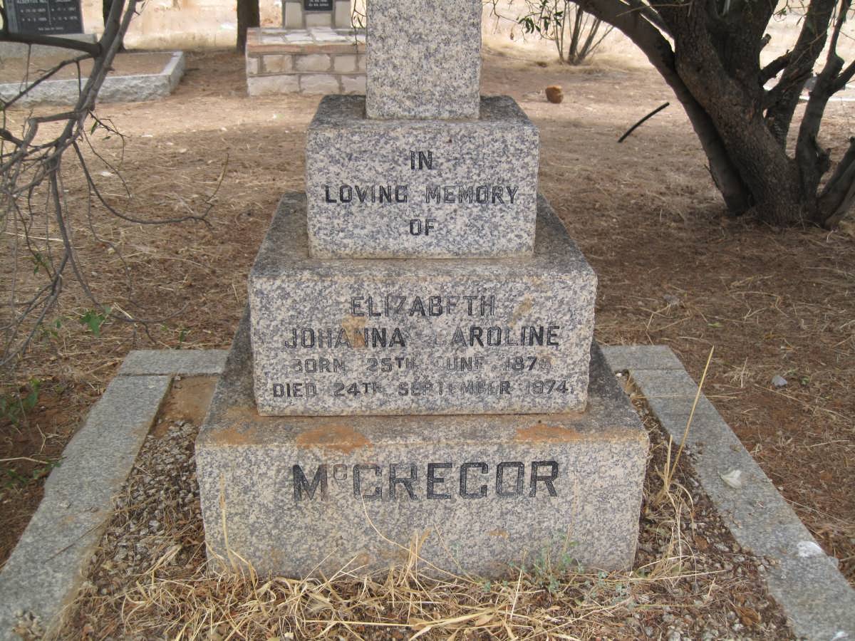 McGREGOR Elizabeth Johanna Caroline 1876-1974