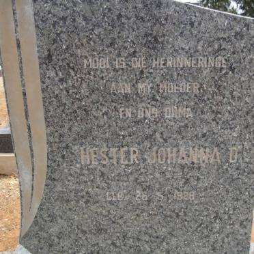 MOSTERT Hester Johanna D. 192?-