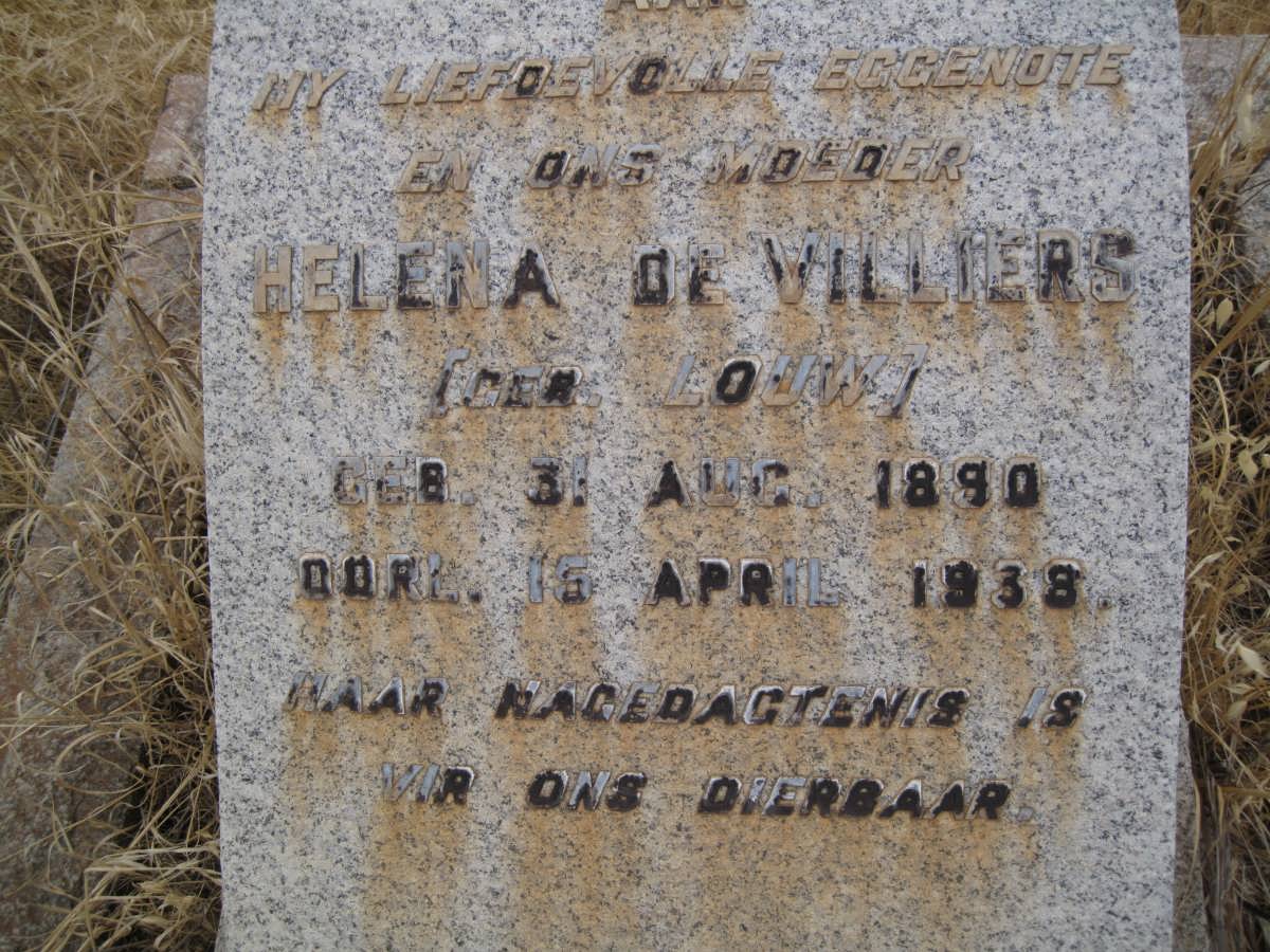 VILLIERS Helena, de nee LOUW 1890-1938
