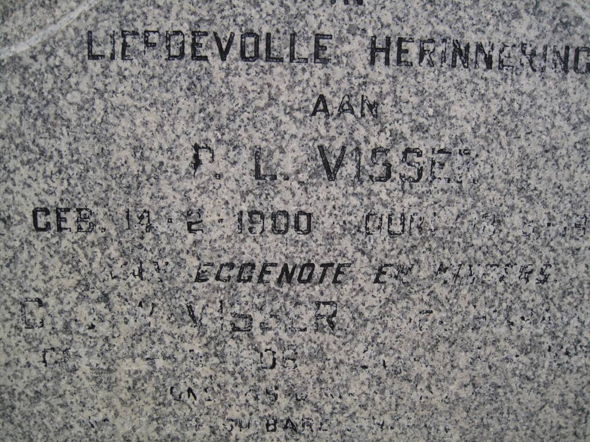 VISSER P.L. 1900-19?9 &amp; C. ? 1906-19?3