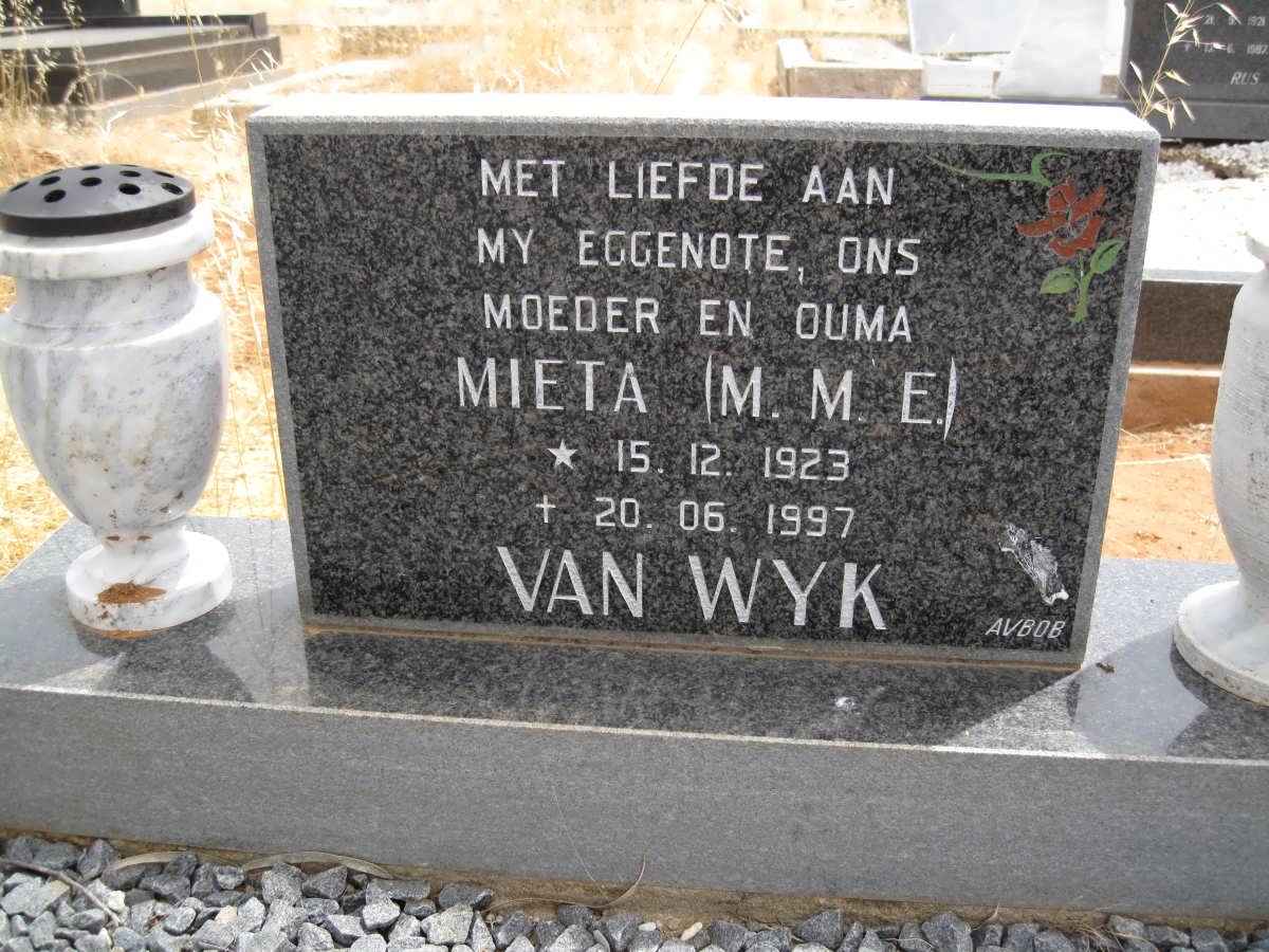WYK M.M.E., van 1923-1997