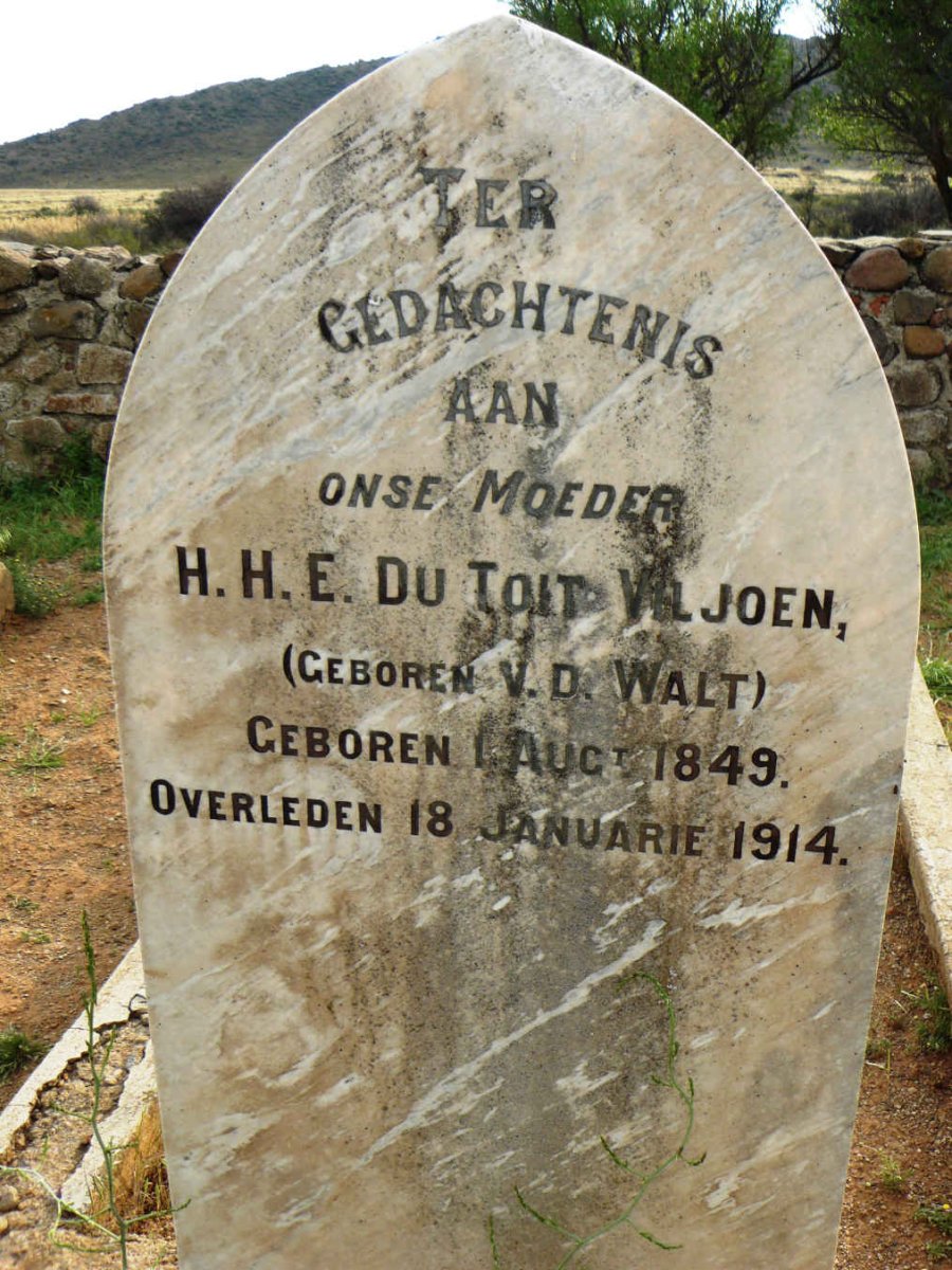 VILJOEN H.H.E, DU TOIT nee V.D. WALT 1849-1914