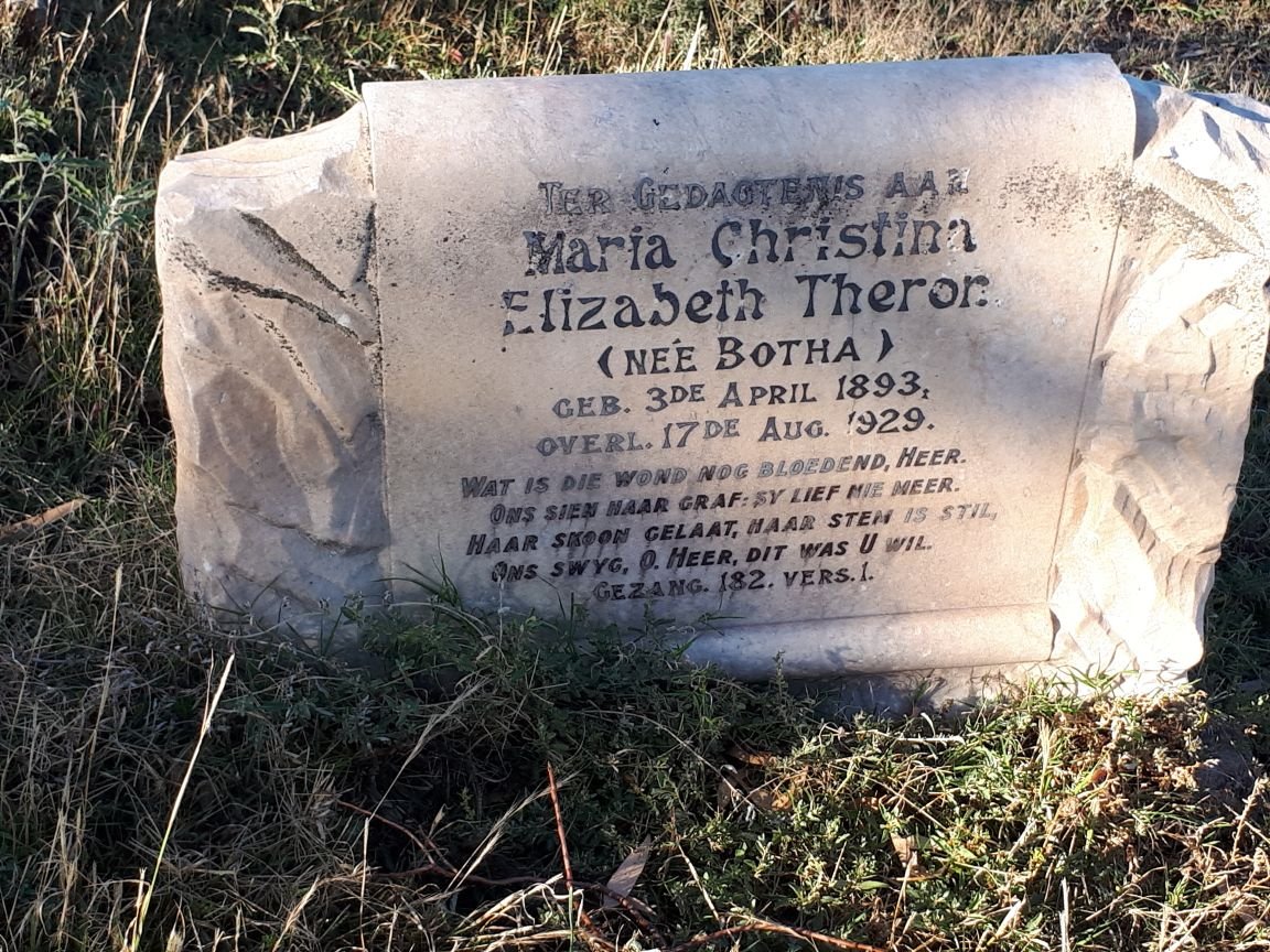 THERON Maria Christina Elizabeth nee BOTHA 1893-1929