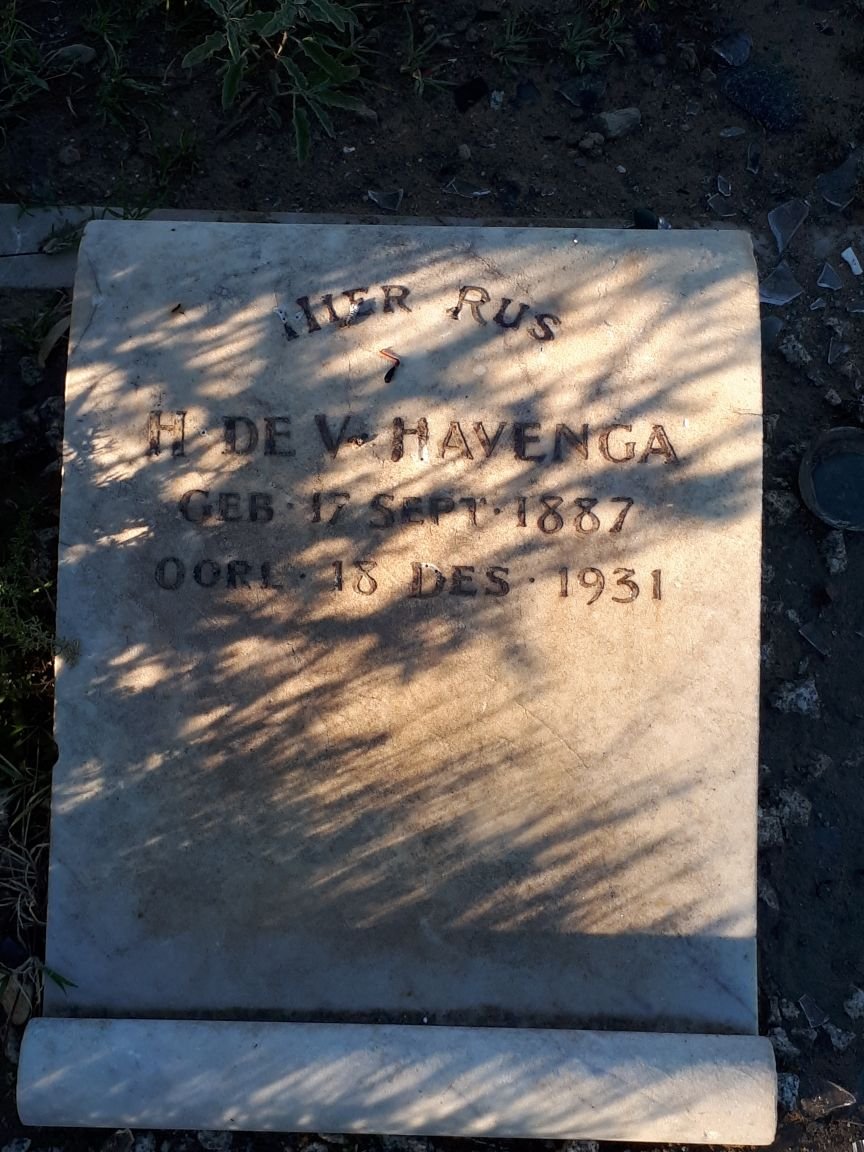 HAVENGA H. de V. 1887-1931