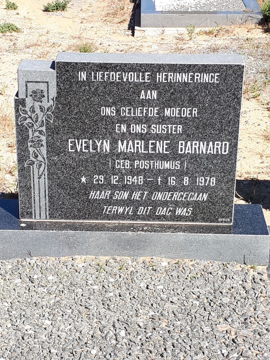 BARNARD Evelyn Marlene nee POSTHUMUS 1948-1978