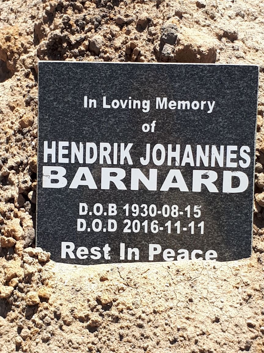 BARNARD Hendrik Johannes 1930-2016
