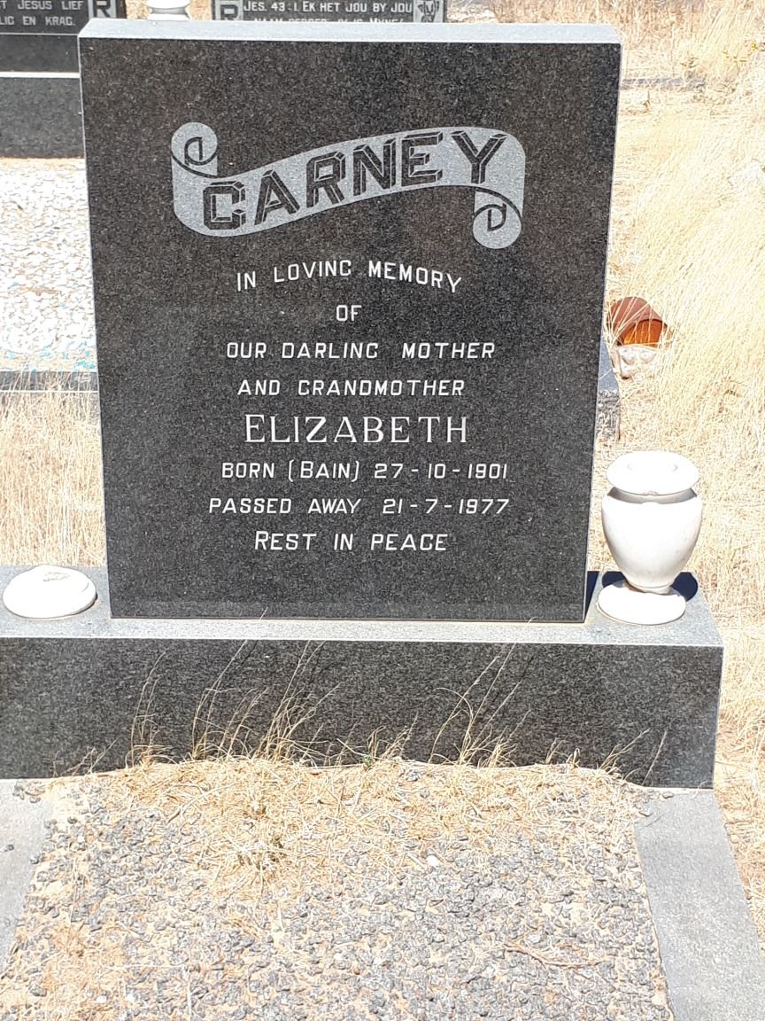 CARNEY Elizabeth nee BAIN 1901-1977