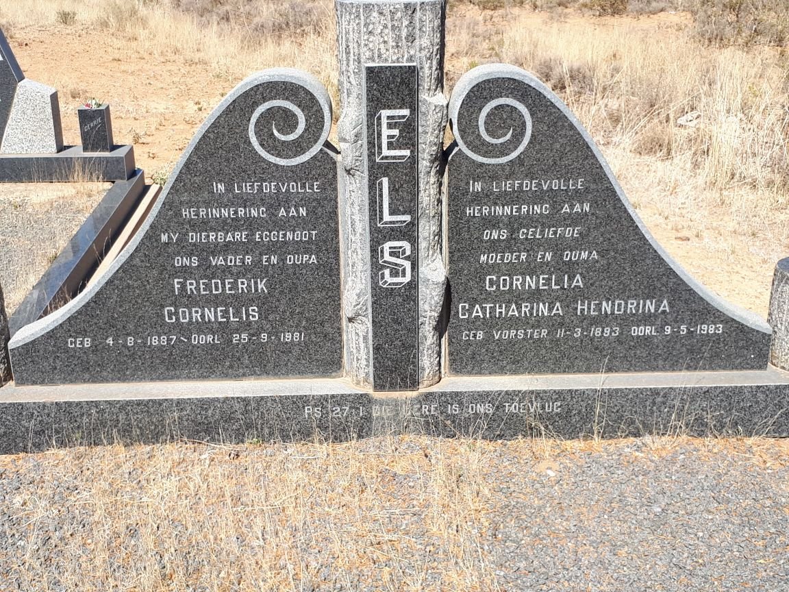 ELS Frederik Cornelis 1887-1981 &amp; Cornelia Catharina Hendrina VORSTER 1893-1983