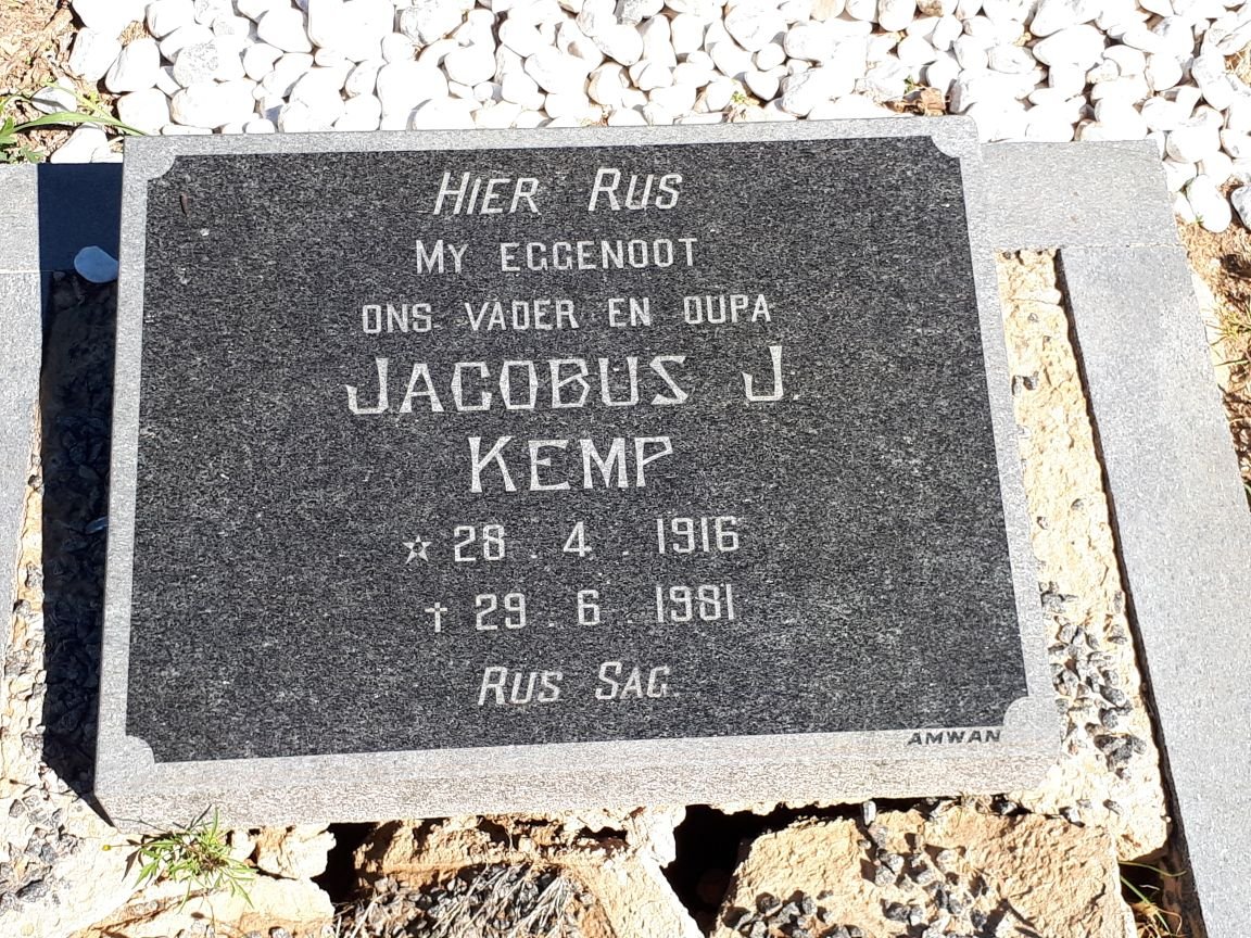 KEMP Jacobus J. 1916-1981