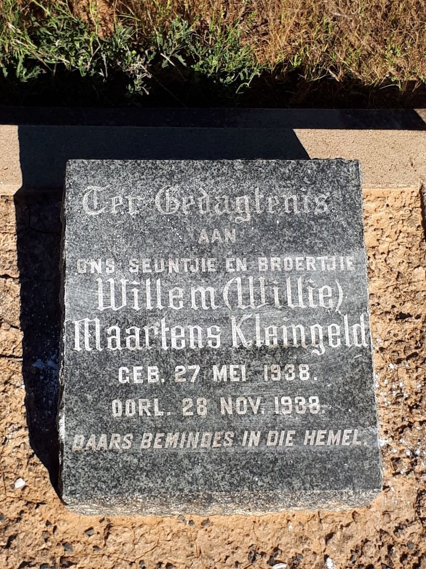 KLEINGELD Willem Maartens 1938-1938