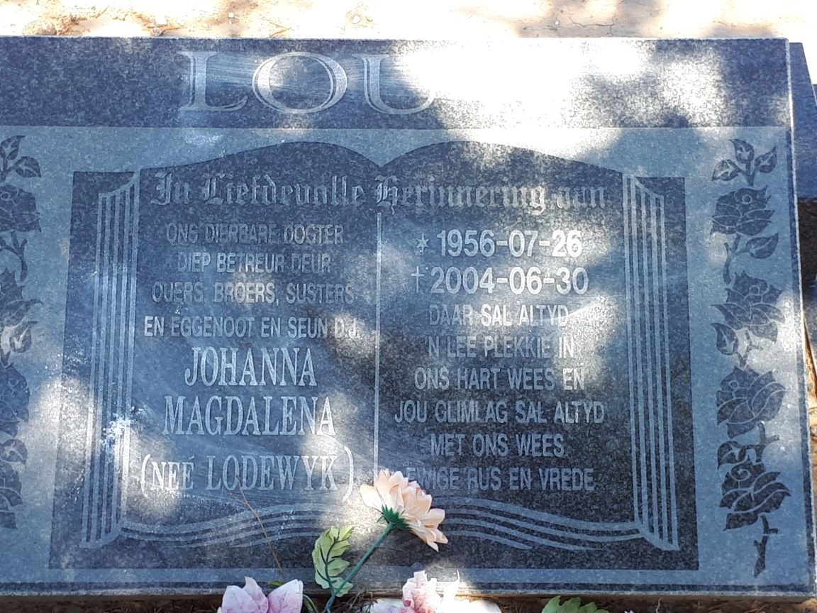 LOUW Johanna Magdalena nee LODEWYK 1956-2004
