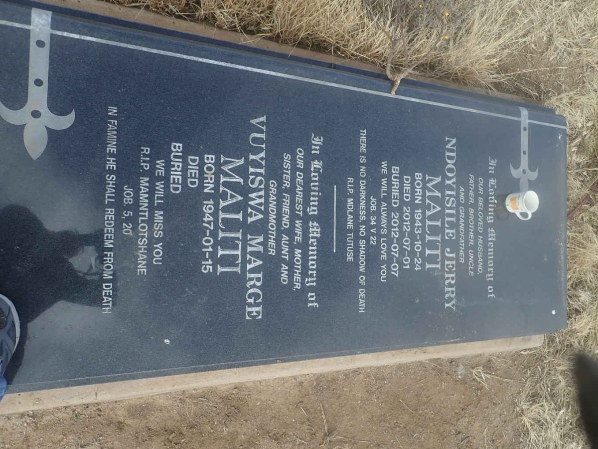 MALITI Ndoyisile Jerry 1943-2012 &amp; Vuyiswa Marge 1947-