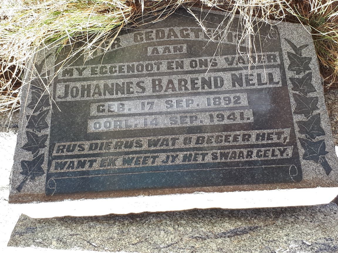 NELL Johannes Barend 1892-1941