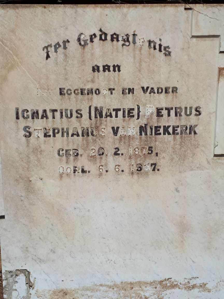 NIEKERK Ignatius Petrus Stephanus, van 1875-1937