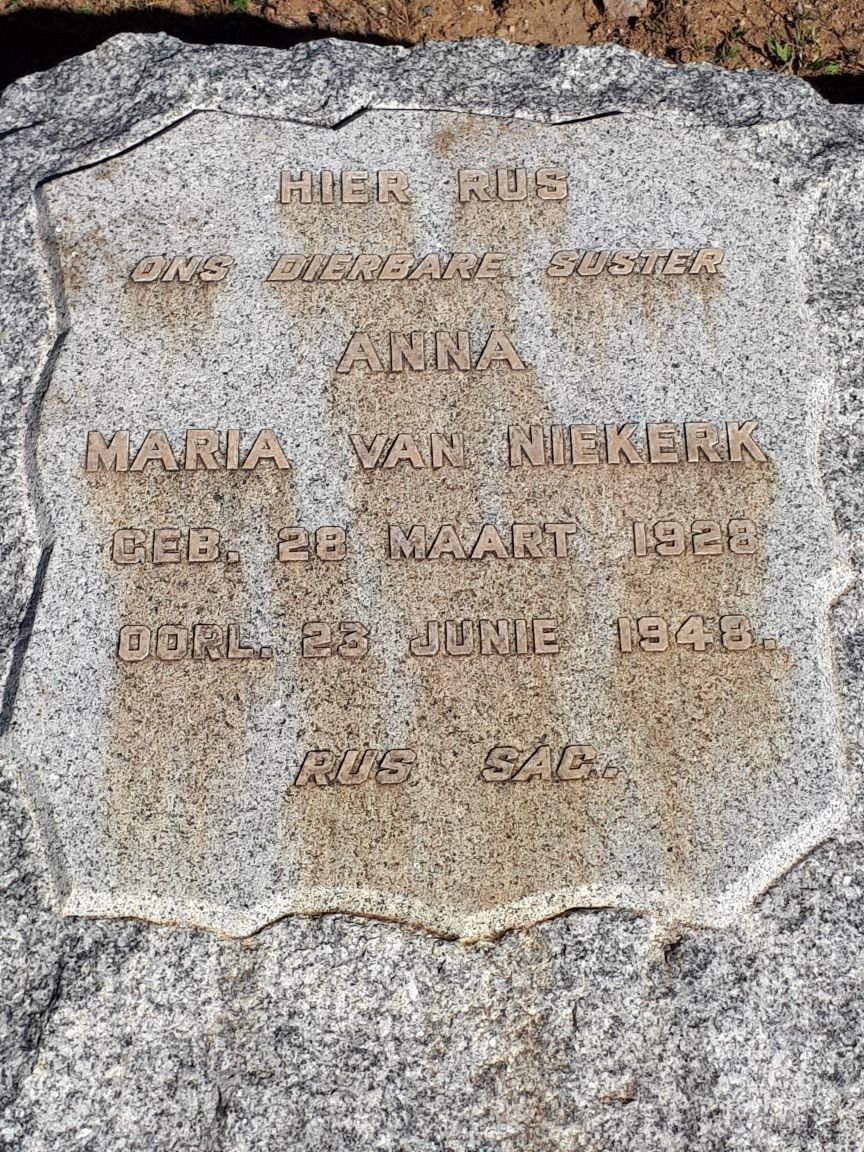 NIEKERK Anna Maria, van 1928-1948