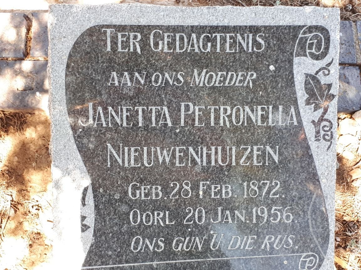 NIEUWENHUIZEN Janetta Petronella 1872-1956
