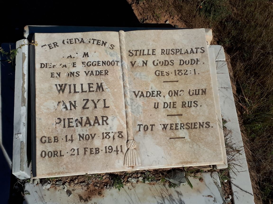 PIENAAR Willem Van Zyl 1878-1941