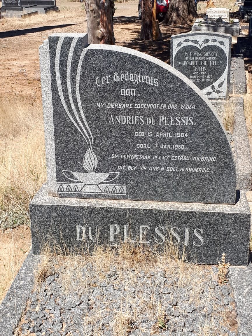 PLESSIS Andries, du 1904-1950